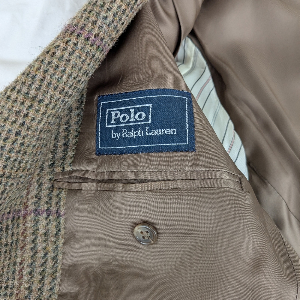 Ralph Lauren Brown Tan Sport Coat with Herringbone Pattern - Picture 2 of 15
